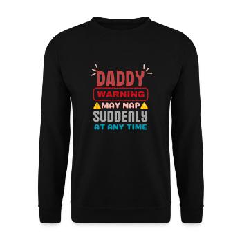 Papa Warning May Nap Suddenly At Any Time - Unisex Sweatshirt - black - Front - Alina (178cm) & Michal (187cm)