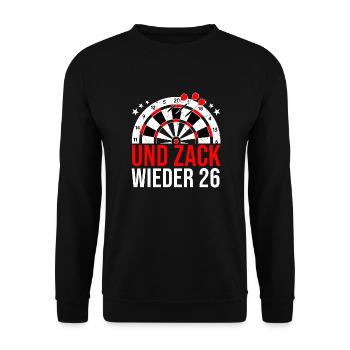 Funny Darts and Darts Gifts for Darts Players - Unisex Sweatshirt - black - Front - Alina (178cm) & Michal (187cm)