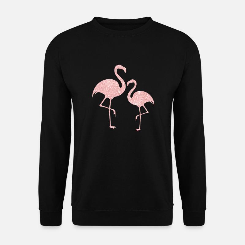 Glitzer Rosa Flamingo - Unisex Pullover - Schwarz