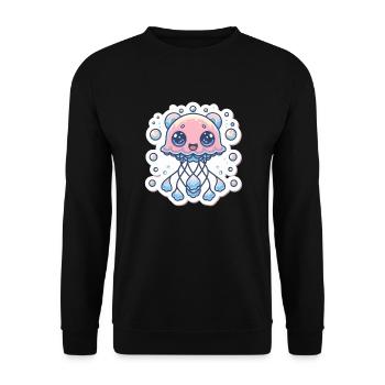 Quallenliebhaber - Unisex Pullover - Schwarz - Vorne - Alina (178cm) & Michal (187cm)