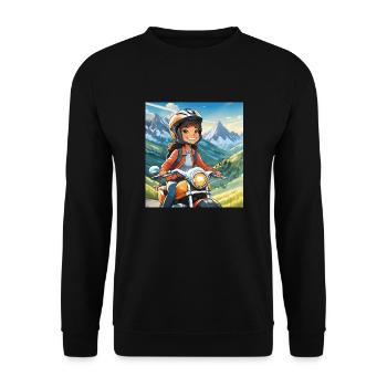 Motorrad Tour Bayern - Unisex Pullover - Schwarz - Vorne - Alina (178cm) & Michal (187cm)