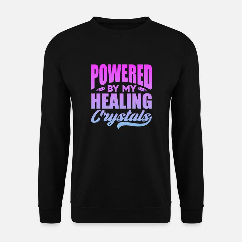Powered by my healing crystals - Unisex Pullover - Schwarz