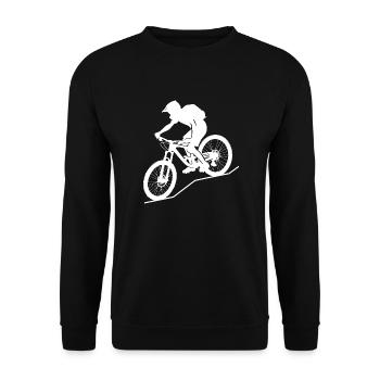 Dynamic mountain biker - Unisex Sweatshirt - black - Front - Alina (178cm) & Michal (187cm)