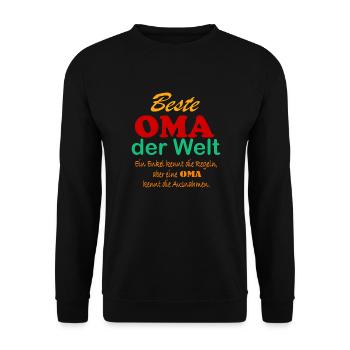 Beste Oma der Welt - Unisex Pullover - Schwarz - Vorne - Alina (178cm) & Michal (187cm)