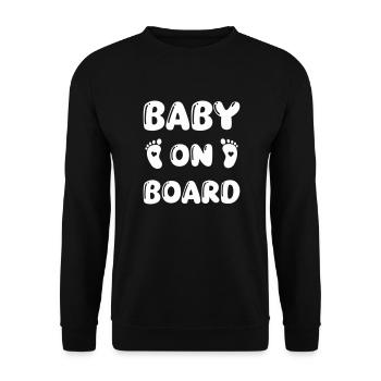 Baby On Board Baby Feet - Unisex Sweatshirt - black - Front - Alina (178cm) & Michal (187cm)