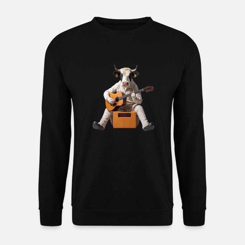 Kuh Ochse Gitarre - Unisex Pullover - Schwarz