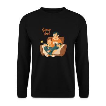 Gamer Dad Vatertag - Unisex Pullover - Schwarz - Vorne - Alina (178cm) & Michal (187cm)