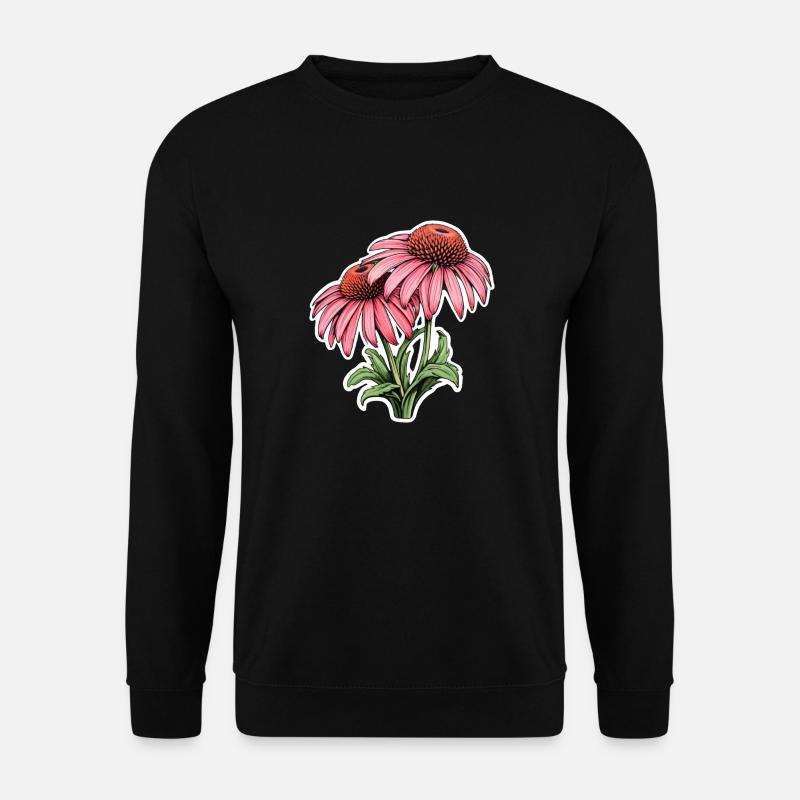 Échinacée 2 Fleurs - Sweat-shirt Unisexe - noir
