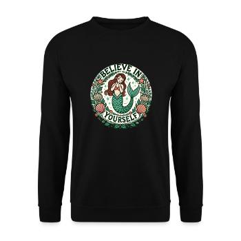 Believe in yourself Mermaid - Unisex Sweatshirt - black - Front - Alina (178cm) & Michal (187cm)