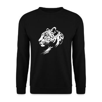 Leopard - Unisex Sweatshirt - black - Front - Alina (178cm) & Michal (187cm)