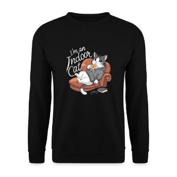 Hauskatze - Unisex Pullover - Schwarz - Vorne - Alina (178cm) & Michal (187cm)