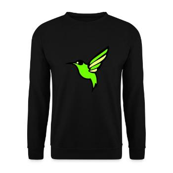hummingbird bird silhouette - Unisex Sweatshirt - black - Front - Alina (178cm) & Michal (187cm)