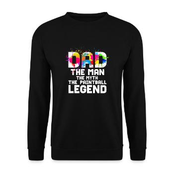 Dad The Man The Myth The Paintball Legend Paintbal - Unisex Sweatshirt - black - Front - Alina (178cm) & Michal (187cm)