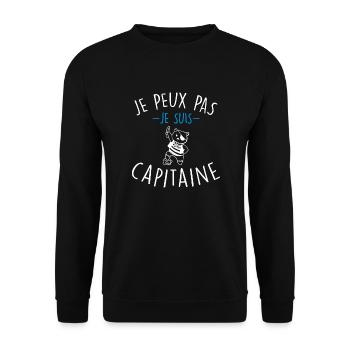je peux pas je suis capitaine - Sweat-shirt Unisexe - noir - Devant - Alina (178cm) & Michal (187cm)
