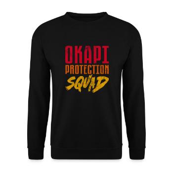 okapi protection squad Design for a animal lover - Unisex Pullover - Schwarz - Vorne - Alina (178cm) & Michal (187cm)