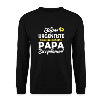 papa et urgentiste / futur papa exceptionnel - Sweat-shirt Unisexe - noir - Devant - Alina (178cm) & Michal (187cm)
