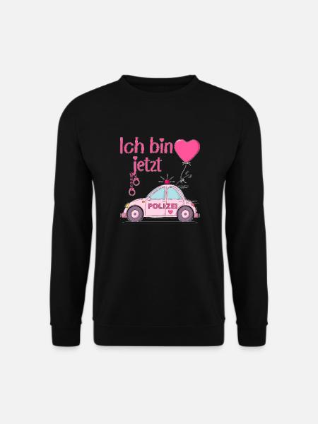 Polizeiauto Ich bin jetzt Geburtstag Rosa - Unisex Pullover - Schwarz