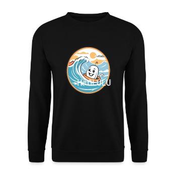 Honolulu Hawaii USA Geschenk Geschenkidee - Unisex Pullover - Schwarz - Vorne - Alina (178cm) & Michal (187cm)