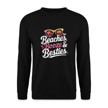 Beaches, cocktails and best friends - Unisex Sweatshirt - black - Front - Alina (178cm) & Michal (187cm)