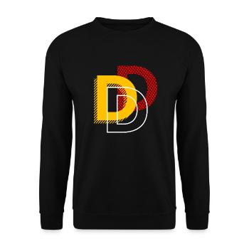 Buchstabe D Typo Geschenke - Unisex Pullover - Schwarz - Vorne - Alina (178cm) & Michal (187cm)