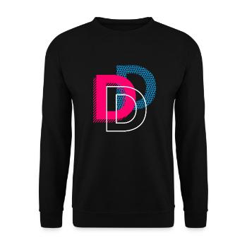 Initial letter D - Unisex Sweatshirt - black - Front - Alina (178cm) & Michal (187cm)