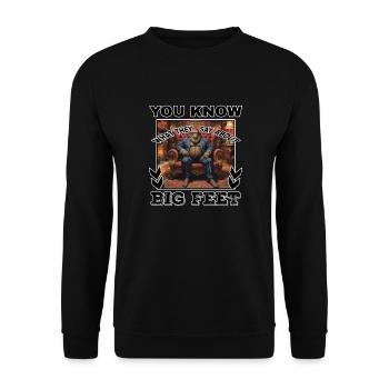 Bigfoot Feet Witz - Lustiges Sasquatch Meme - Unisex Pullover - Schwarz - Vorne - Alina (178cm) & Michal (187cm)