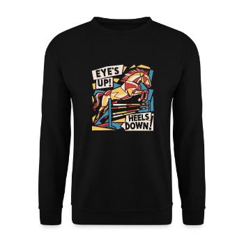 Eyes up, heels down - Unisex Sweatshirt - black - Front - Alina (178cm) & Michal (187cm)