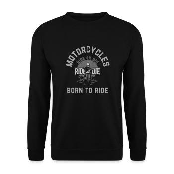 Motorcycle ride or die - Unisex Sweatshirt - black - Front - Alina (178cm) & Michal (187cm)