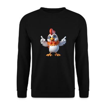 Huhn 1 - Unisex Pullover - Schwarz - Vorne - Alina (178cm) & Michal (187cm)
