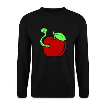 wurm apfel - Unisex Pullover - Schwarz - Vorne - Alina (178cm) & Michal (187cm)