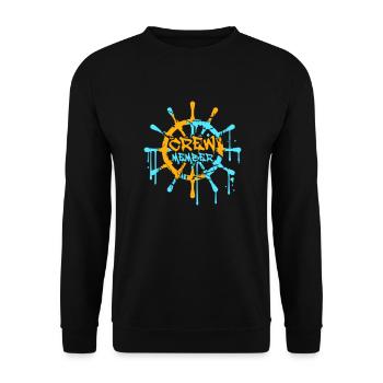 Crew Member Schiffssteuerrad Steuerrad Graffiti - Unisex Pullover - Schwarz - Vorne - Alina (178cm) & Michal (187cm)