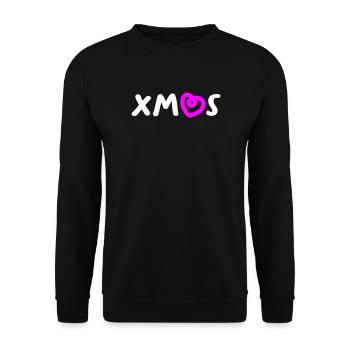 Xmas Herz Christmas Weihnachten Advent Santa - Unisex Pullover - Schwarz - Vorne - Alina (178cm) & Michal (187cm)