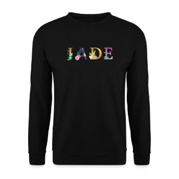 JADE name decorated with flowers - Unisex Sweatshirt - black - Front - Alina (178cm) & Michal (187cm)