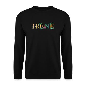 Nom IRENE Orné de fleurs - Sweat-shirt Unisexe - noir - Devant - Alina (178cm) & Michal (187cm)