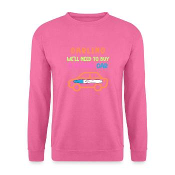 Notification de grossesse - Voiture neuve - Sweat-shirt Unisexe - rose - Devant