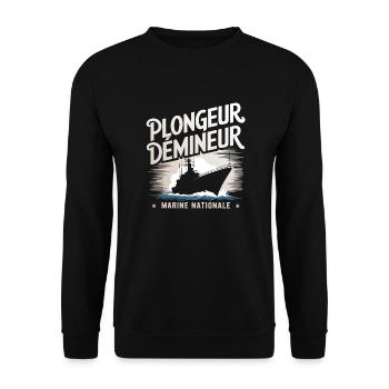 Plongeur Démineur Marine Nationale - Sweat-shirt Unisexe - noir - Devant - Alina (178cm) & Michal (187cm)