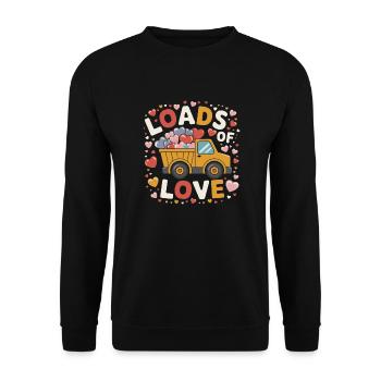 Truck heart Valentines Day - Unisex Sweatshirt - black - Front - Alina (178cm) & Michal (187cm)