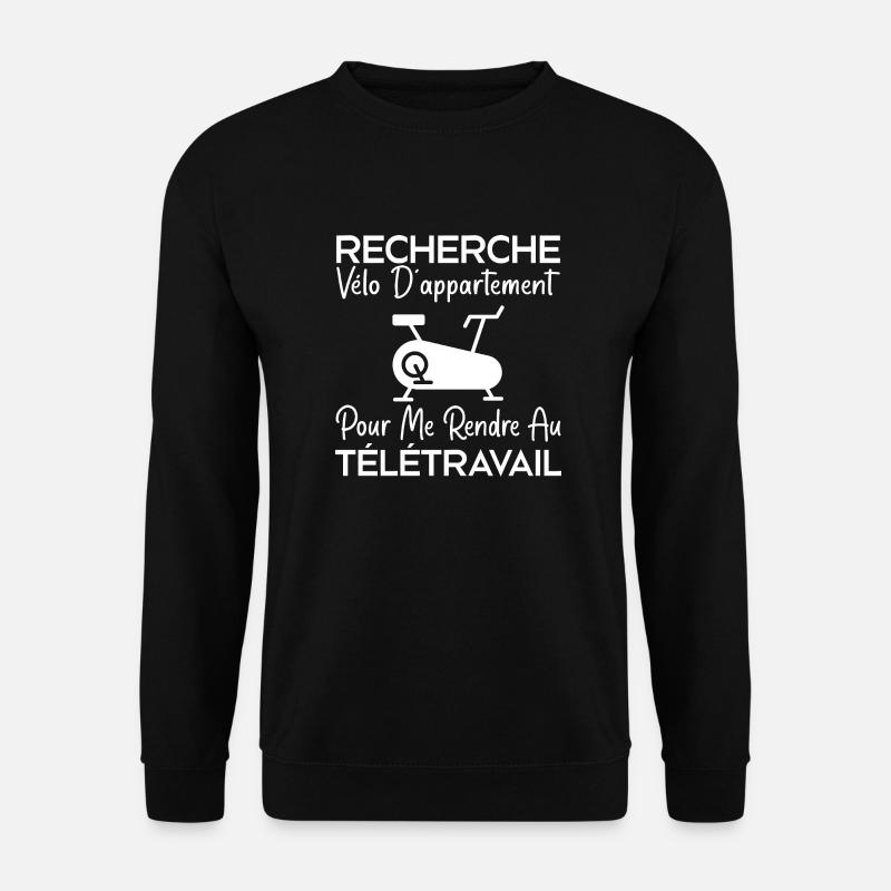 Telearbeit, Arbeitshumor, Bürohumor - Unisex Pullover - Schwarz