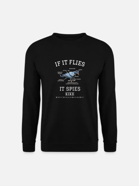 Spionage Vogel für dunkle Shirts - Unisex Pullover - Schwarz