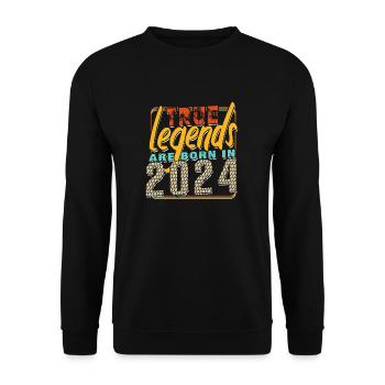 Wahre Legenden werden im Jahrgang-Jubiläum 2024 geboren - Unisex Pullover - Schwarz - Vorne - Alina (178cm) & Michal (187cm)