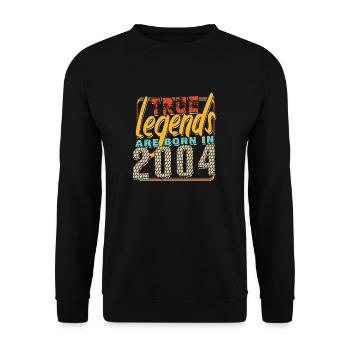 Wahre Legenden werden 2004 geboren Vintage Geburtstag - Unisex Pullover - Schwarz - Vorne - Alina (178cm) & Michal (187cm)