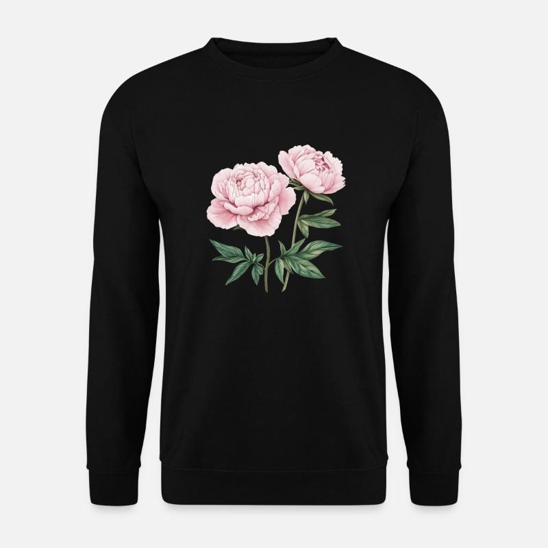 2 Pfingstrosen - Unisex Pullover - Schwarz