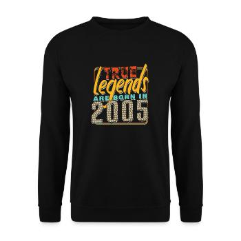 True legends are born in 2005 Vintage Birthday - Unisex Sweatshirt - black - Front - Alina (178cm) & Michal (187cm)