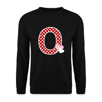 Lettre o cœur - Sweat-shirt Unisexe - noir - Devant - Alina (178cm) & Michal (187cm)