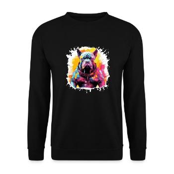 Dog Portrait Colorful - Unisex Sweatshirt - black - Front - Alina (178cm) & Michal (187cm)