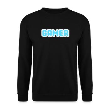 Gamer Pixel - Unisex Pullover - Schwarz - Vorne - Alina (178cm) & Michal (187cm)