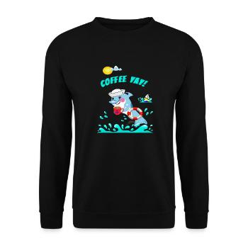 Coffee Spy Secret Sticker With Сyber-Marine Vibe - Unisex Sweatshirt - black - Front - Alina (178cm) & Michal (187cm)