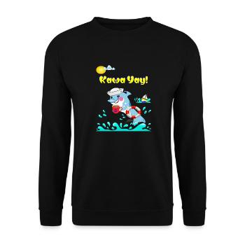 Dauphin à l’ambiance cyber citrus coffee : Kawa Yay - Sweat-shirt Unisexe - noir - Devant - Alina (178cm) & Michal (187cm)