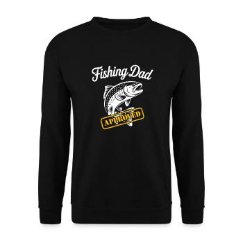 Bester Angelpapa Best Fishing Dad Approved - Unisex Pullover - Schwarz - Vorne - Alina (178cm) & Michal (187cm)