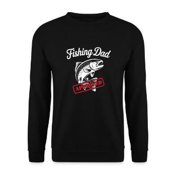 Bester Angelpapa Best Fishing Dad Approved - Unisex Pullover - Schwarz - Vorne - Alina (178cm) & Michal (187cm)